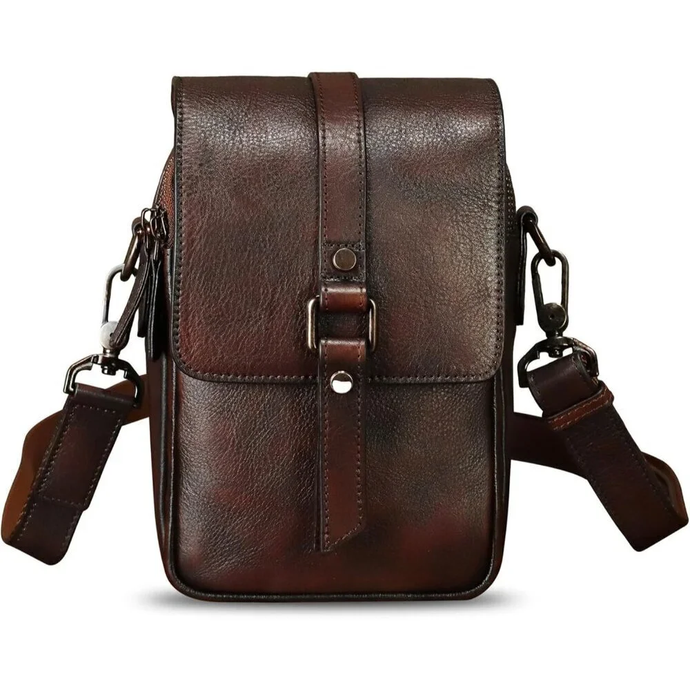 Genuine Leather Phone Purse for Women Small Crossbody Bag with Zipper